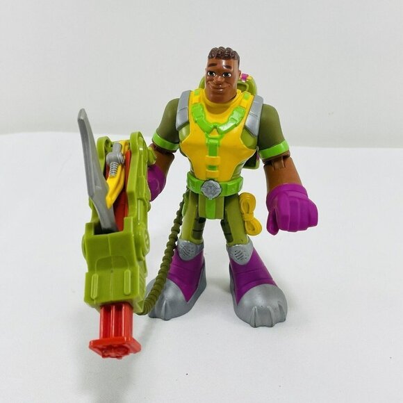 Mattel Fisher Price Rescue Hero Rocky Canyon Action Figure Green Tool Adjustable - Picture 5 of 9